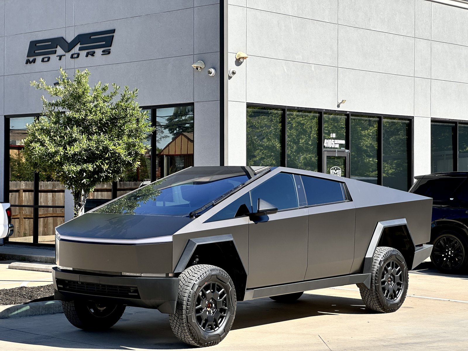 Matte dark Cybertruck at EVS Motors
