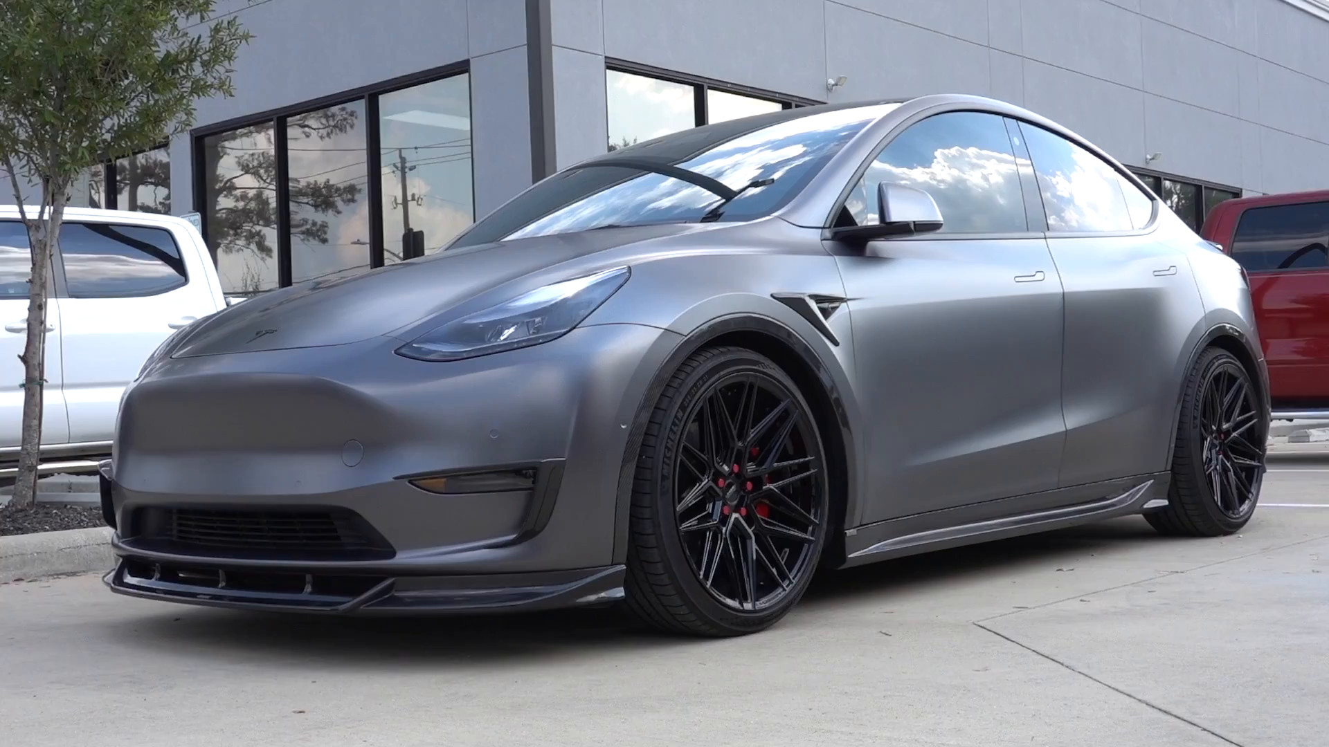 Tesla Model Y with a Vorsteiner aero kit
