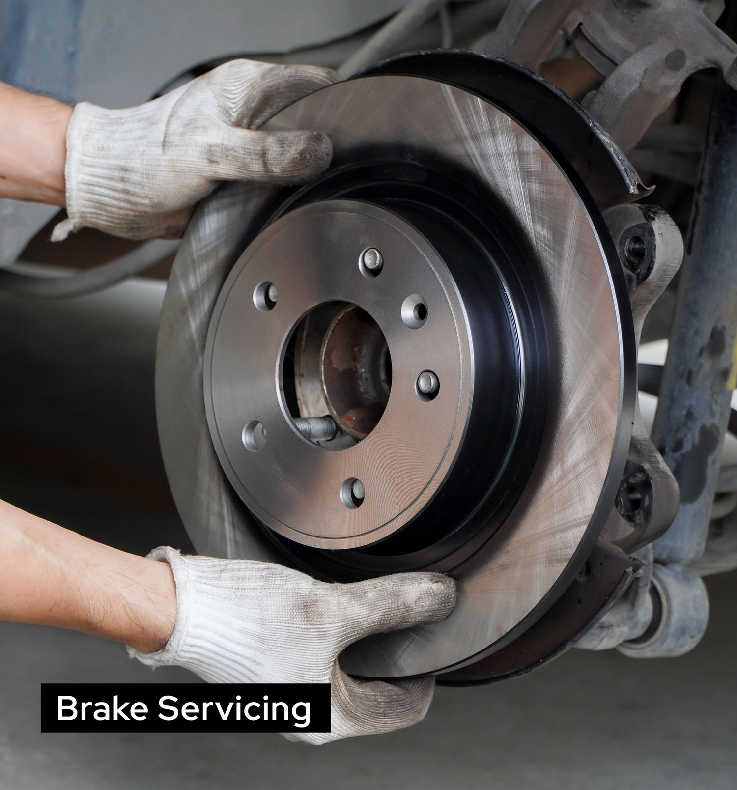 Car Maintenance Man Repairing Car Brake
