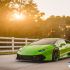 Vorsteiner aero kit for green Lamborghini Huracan, front angled view