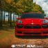 Prior Design aero kit for a red Porsche, front view